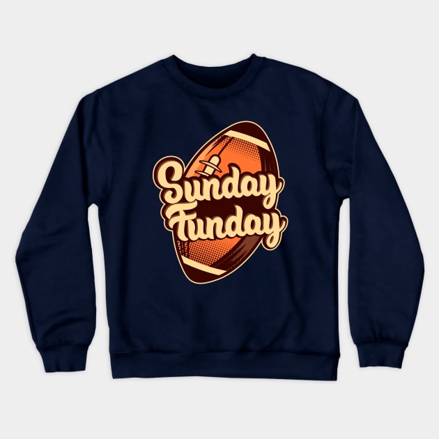 Football Sunday Funday Vintage Retro Design Crewneck Sweatshirt by Ardhsells